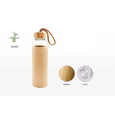 Office 1 Бутилка Sunset, стъклена, с ленен калъф, 500 ml