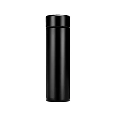 Office 1 Термос Smarty, метален, двустенен, с индикатор, 500 ml, черен