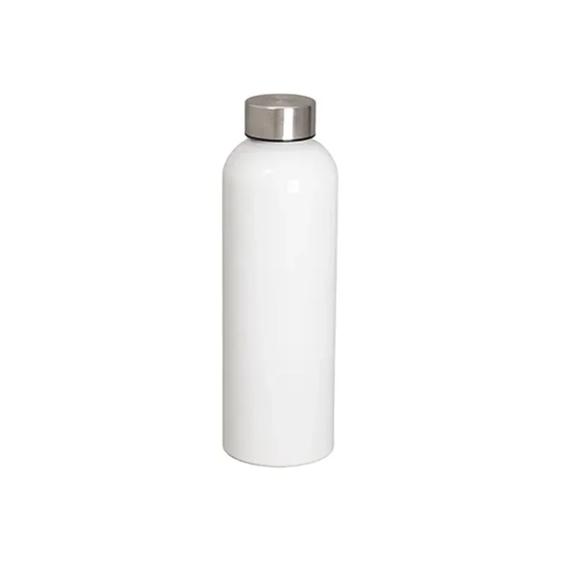 BESTSUB Бутилка, спортна, алуминиева, със сребриста капачка, 700 ml, бяла