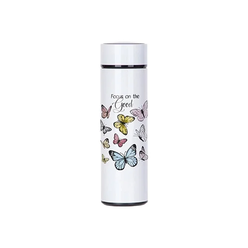 BESTSUB Термос, с температурен индикатор, инокс, 450 ml, бял