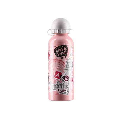 Бутилка Takk Alu Flowy, за момиче, алуминиева, 500 ml, асорти
