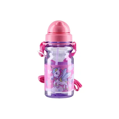 Бутилка Takk Flowy Baby, за момиче, с презрамка, 350 ml, асорти