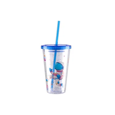 Чаша Takk Lagro 40, със сламка, динозавър, 450 ml, асорти