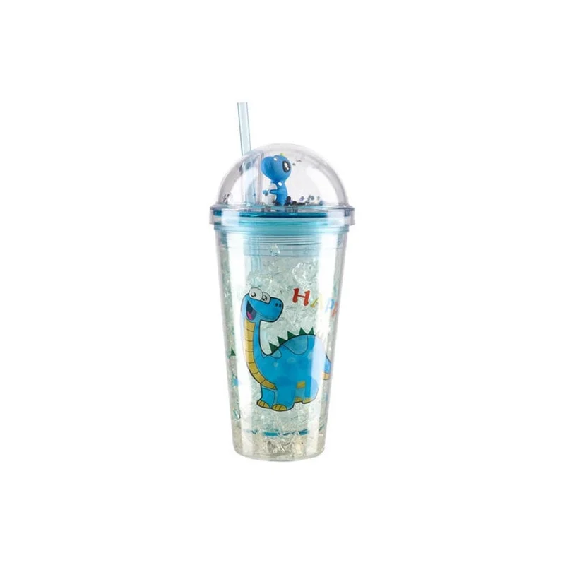 Чаша Takk Lagro 40, със сламка, динозавър, 450 ml, асорти