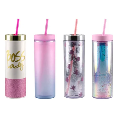 Чаша Takk Style Trend, със сламка, 470 ml, асорти