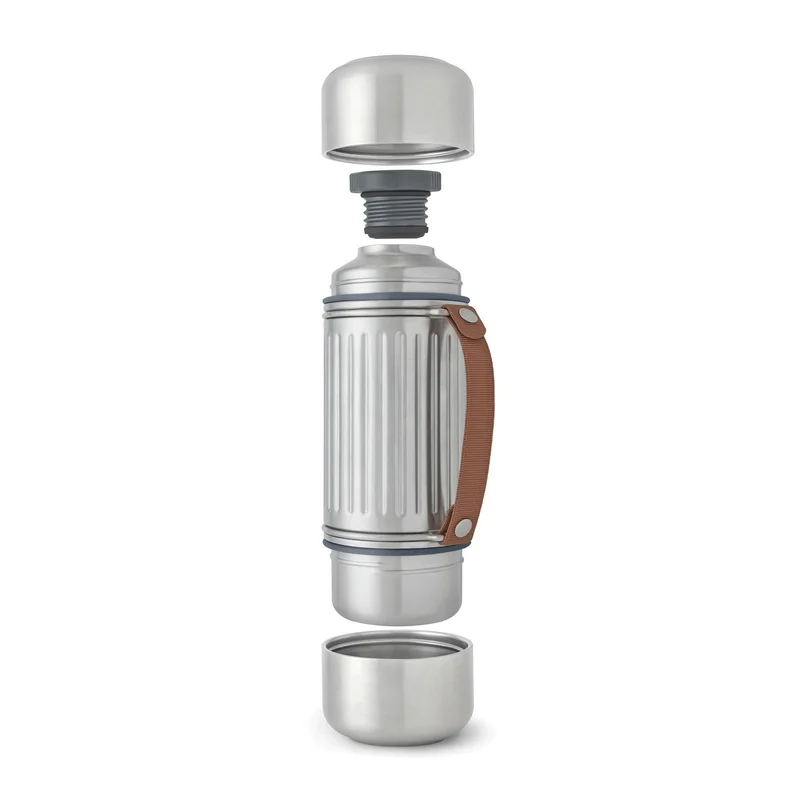 Термос Black+Blum Explorer, с 2 чаши и дръжка, 1 L, инокс