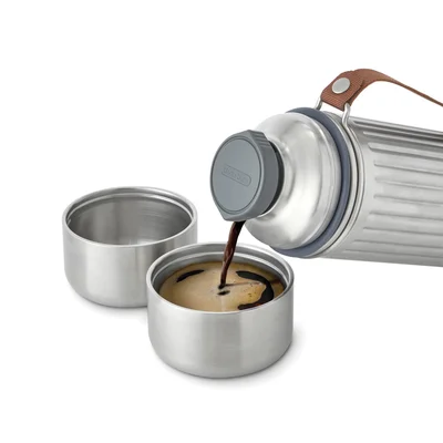 Термос Black+Blum Explorer, с 2 чаши и дръжка, 1 L, инокс