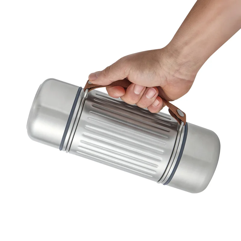Термос Black+Blum Explorer, с 2 чаши и дръжка, 1 L, инокс