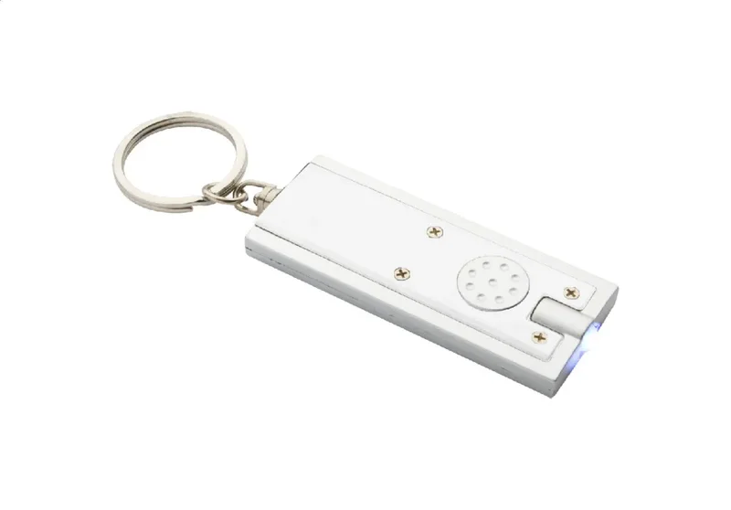 Cool Ключодържател Urban, с LED фенерче, рециклирана ABS пластмаса, с батерия, бял