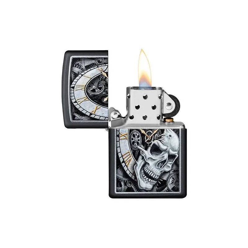 Zippo Запалка 29854 - Skull Clock Design