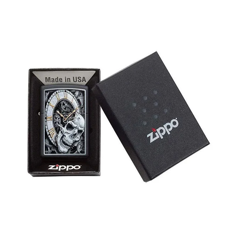Zippo Запалка 29854 - Skull Clock Design