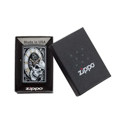 Zippo Запалка 29854 - Skull Clock Design