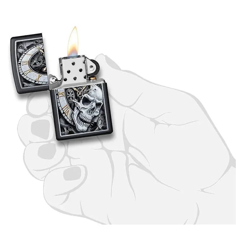 Zippo Запалка 29854 - Skull Clock Design