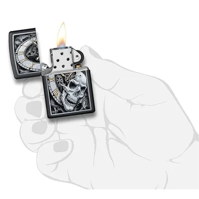 Zippo Запалка 29854 - Skull Clock Design