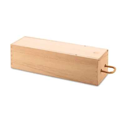 Кутия за вино Vinbox, дървена, с дръжка, 9.5 х 9.5 х 34.5 cm