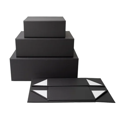 Office 1 Кутия Natural, с магнитно затваряне, сгъваема, 20 х 18 х 8 cm, черна