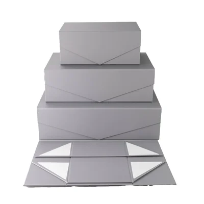 Office 1 Кутия Matt, с магнитно затваряне, сгъваема, 23 х 15 х 10 cm, сива