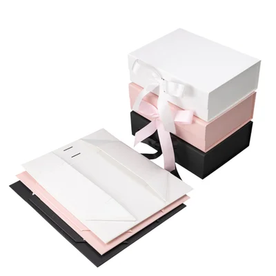Office 1 Кутия Gift Box, с магнитно затваряне, сгъваема, 24 х 18 х 7.8 cm, розова