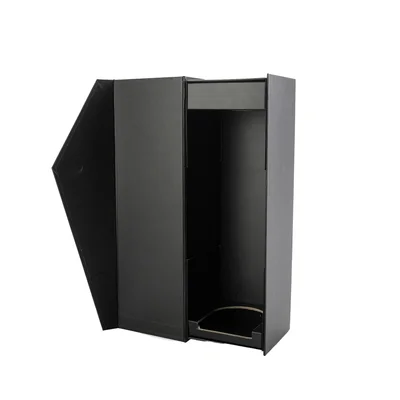 Office 1 Кутия Wine, с магнитно затваряне, сгъваема, 33 х 11 х 10.8 cm, ъглово лепена, черна