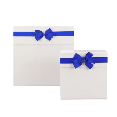 Office 1 Кутия Pearl, сгъваема, 32 х 32 х 10 cm, бяло-синя
