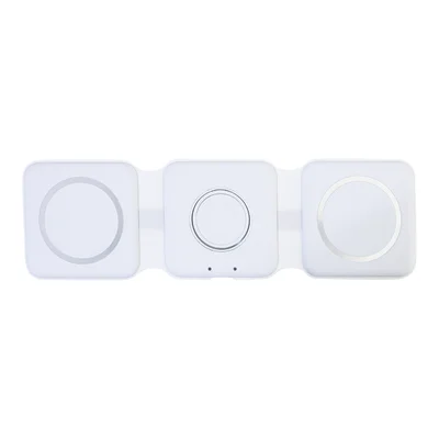 Cool Безжично зарядно FolCharge 3 в 1, сгъваемо, 15 W, бяло