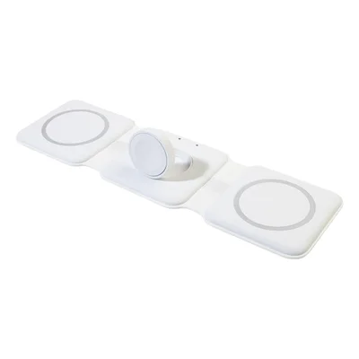 Cool Безжично зарядно FolCharge 3 в 1, сгъваемо, 15 W, бяло