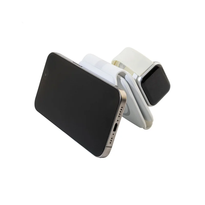 Cool Безжично зарядно FolCharge 3 в 1, сгъваемо, 15 W, бяло