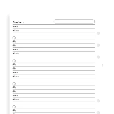 Filofax Пълнител за органайзер, A5, за имена, адреси и телефони