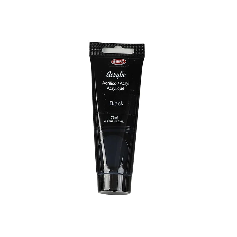 Beifa Акрилна боя, в тубичка, 75 ml, черна