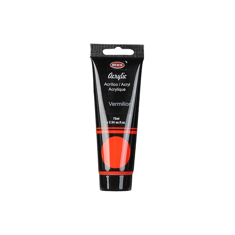 Beifa Акрилна боя, в тубичка, 75 ml, вермилион