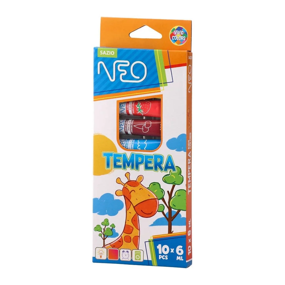 Темперни бои Sazio Fantasy, в тубички по 6 ml, 10 цвята