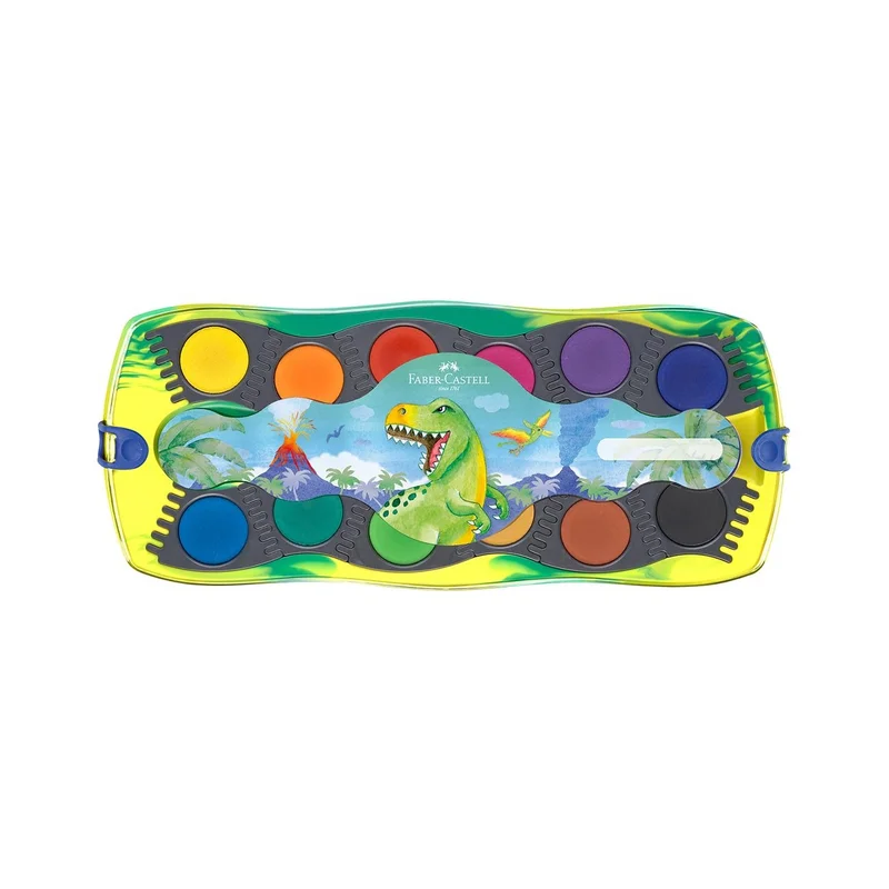 Faber-Castell Акварелни бои Динозавър Connector, 12 цвята