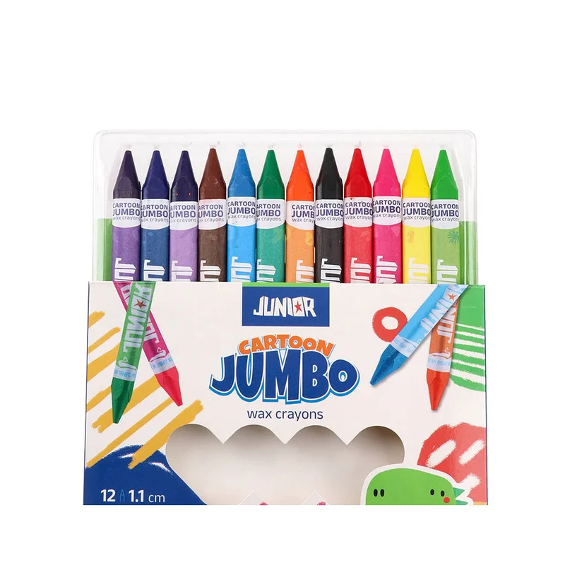 Восъчни пастели Junior Cartoon Jumbo, 12 цвята