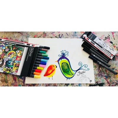 Marabu Акварелни маркери Aqua Pen, Mega Mash, 12 цвята