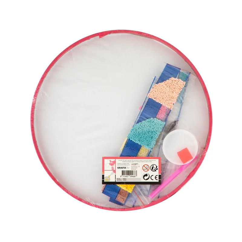 Moxy Платно за рисуване с мъниста Мандала, кръг, розово