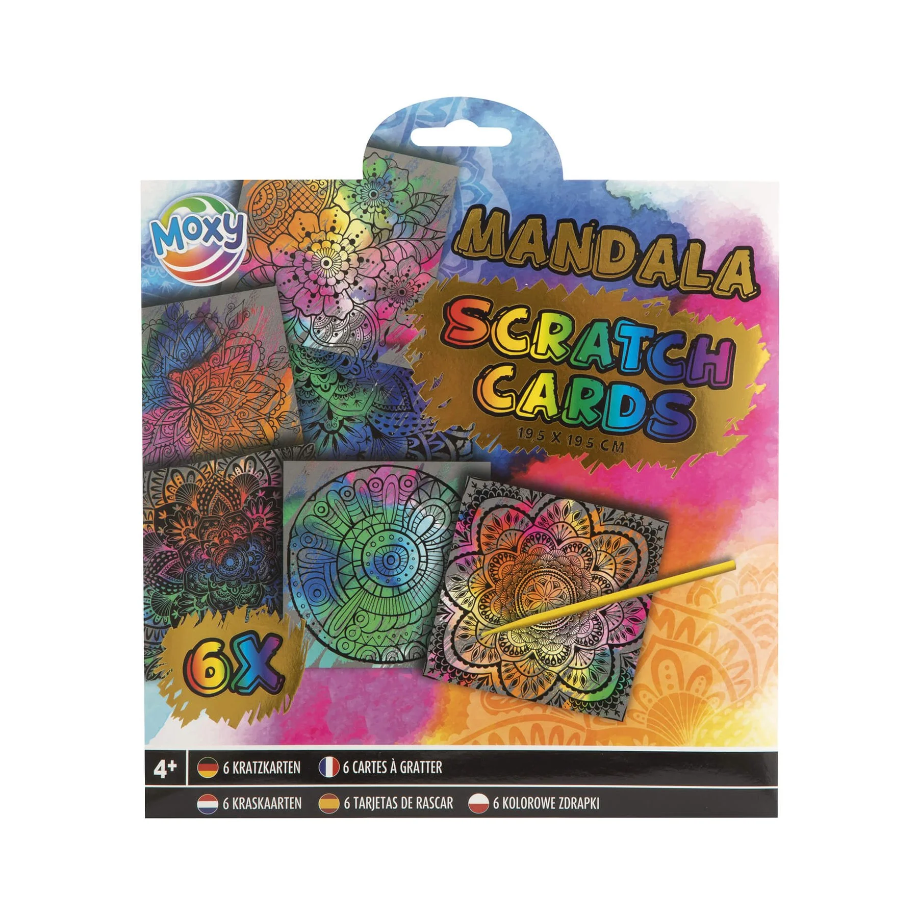 Moxy Карти за издраскване Мандала, 6 броя