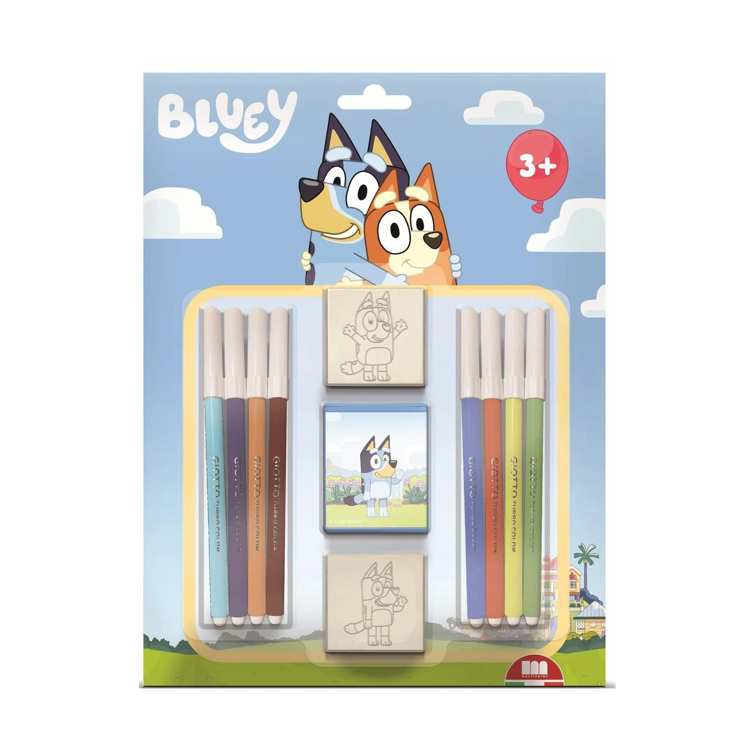 Multiprint Комплект Bluey, с 2 печата и 8 флумастера