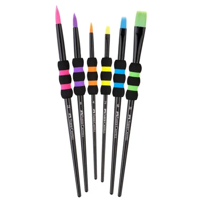 Faber-Castell Четки за рисуване Black Edition, № 2, 4, 6, 8, 10 и 12, кръгли и плоски