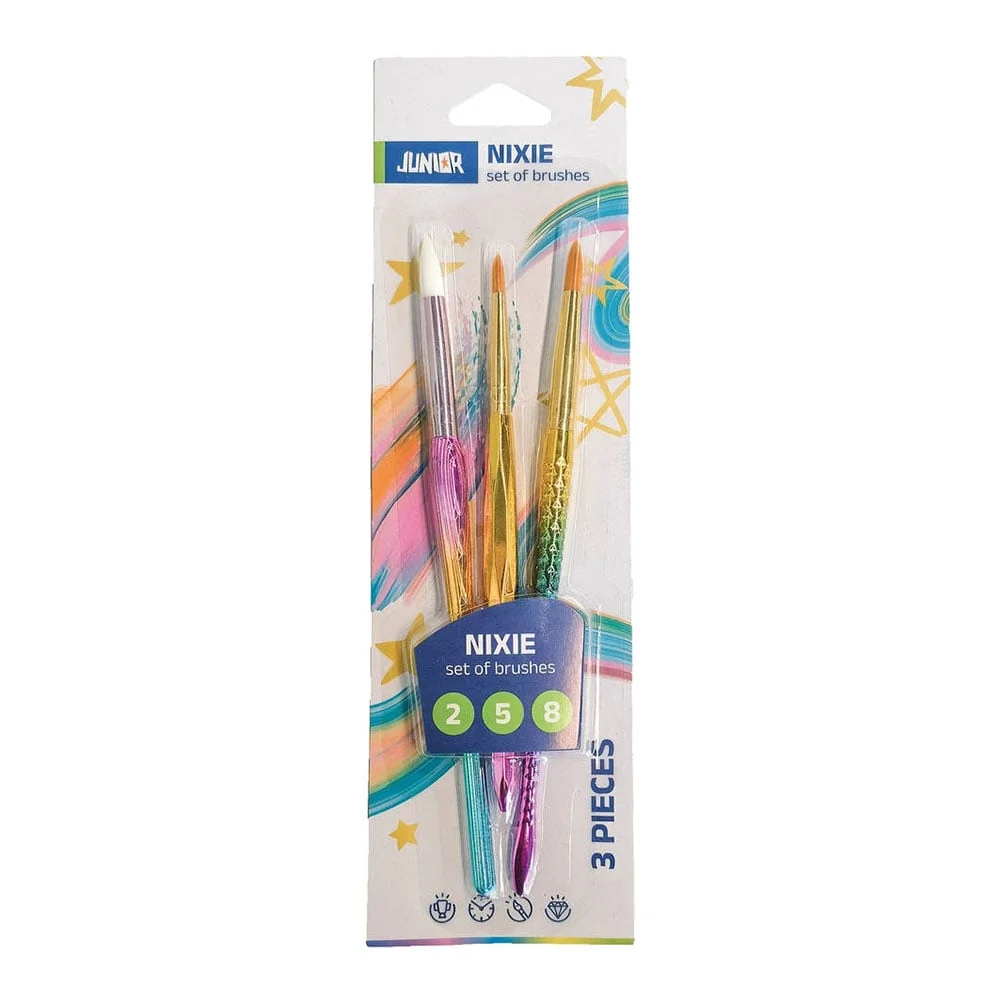 Комплект четки за рисуване Junior Nixie, обли, 3 броя