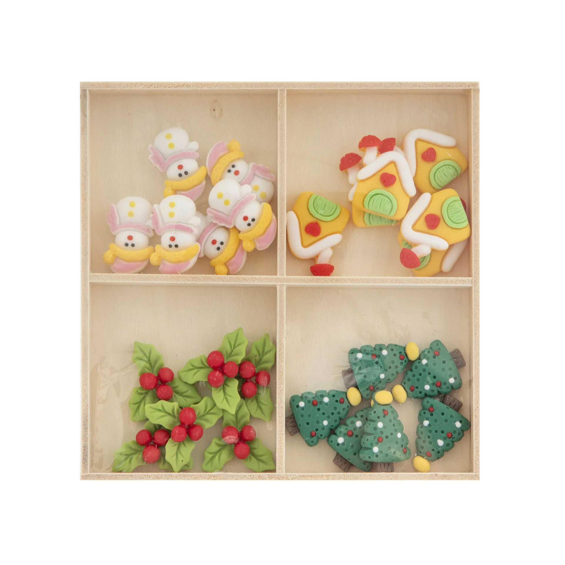 Craft ID Фигурки за декорация - Снежен човек, къщичка, клонка, елха