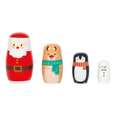 Small Foot Матрьошки, коледни, дървени, 4 броя