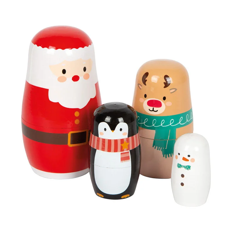 Small Foot Матрьошки, коледни, дървени, 4 броя
