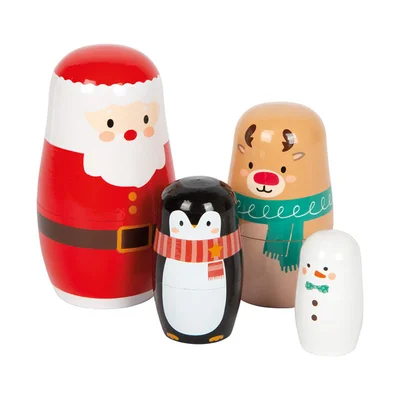 Small Foot Матрьошки, коледни, дървени, 4 броя