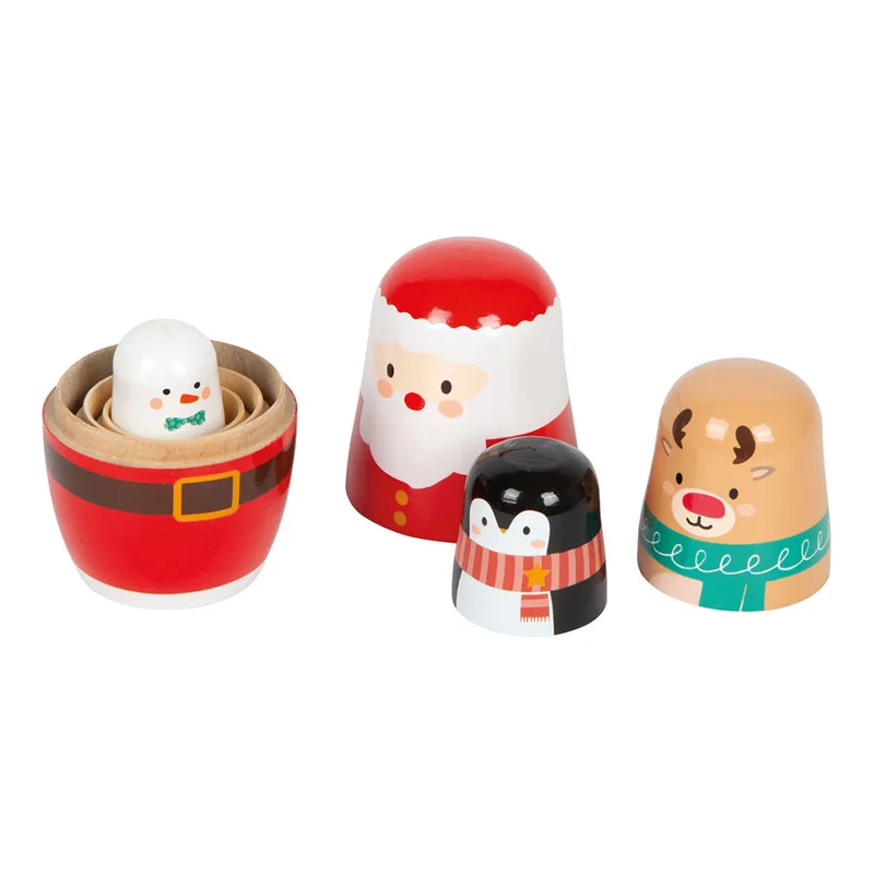 Small Foot Матрьошки, коледни, дървени, 4 броя