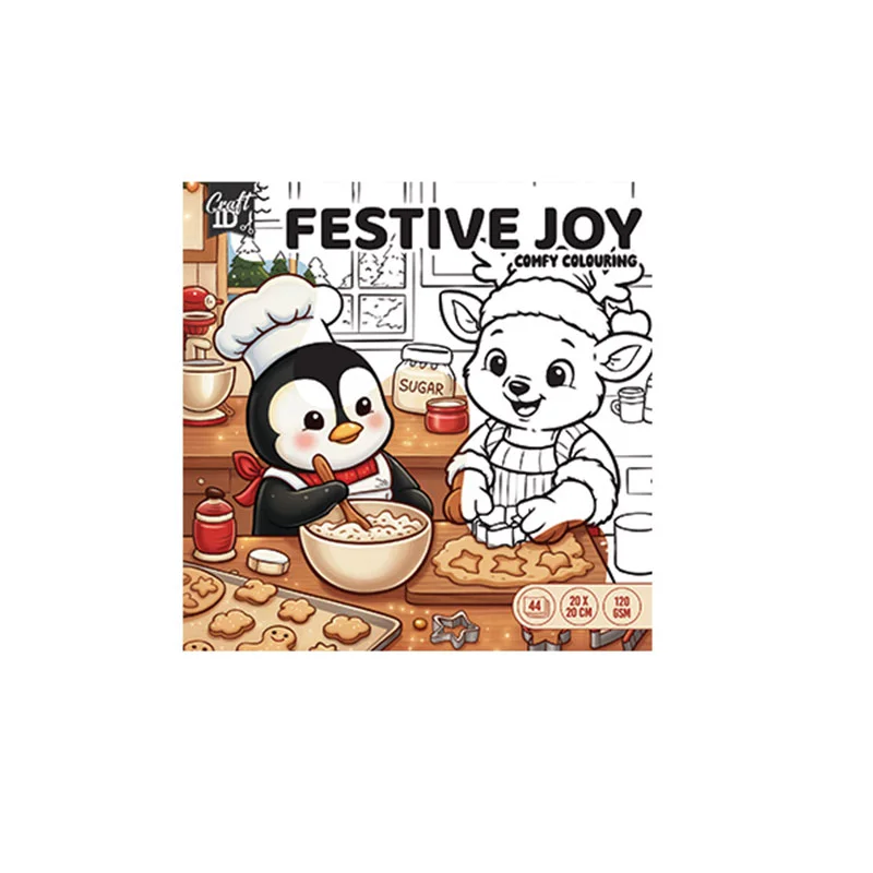 Craft ID Книжка за оцветяване Comfy Coloring - Festive Joy, коледна