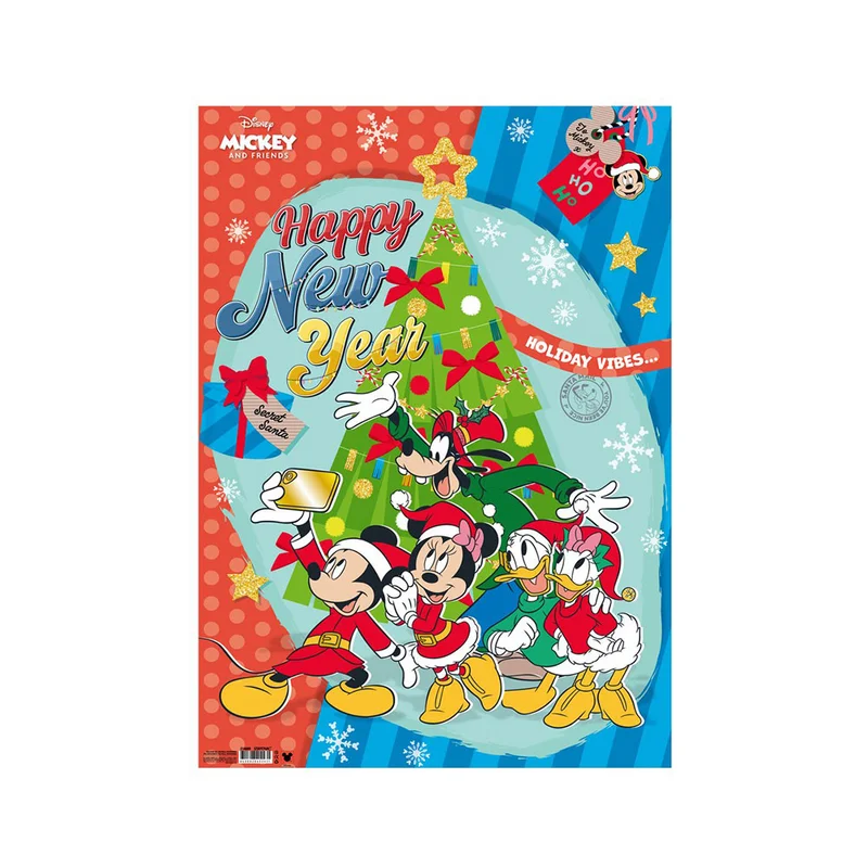 Подаръчна торбичка Best Buy Happy New Year, Mickey and Minnie, 500 x 700 mm