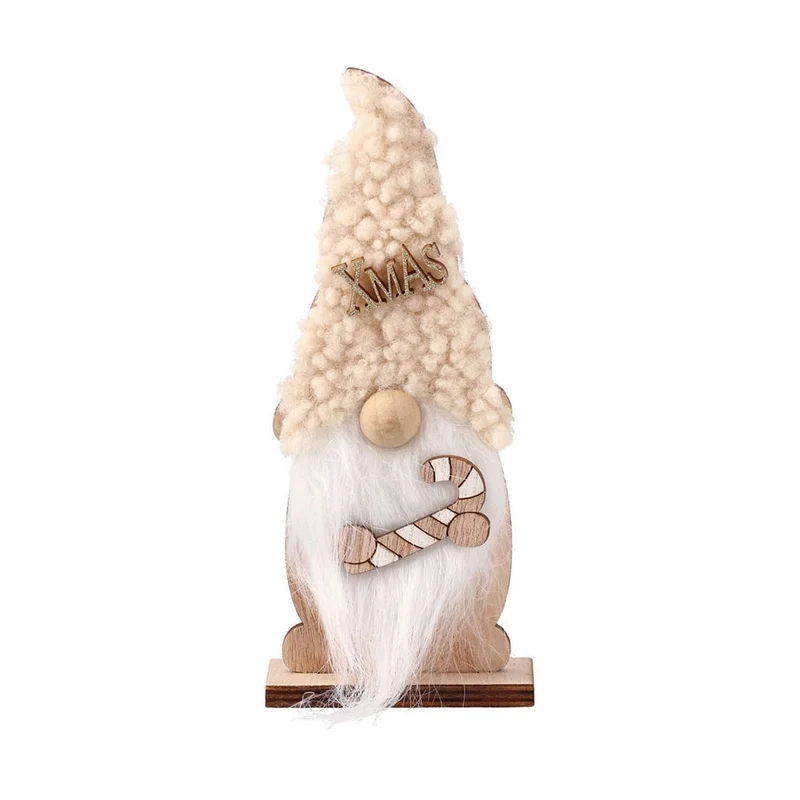 Гном за декорация Festa, дървен, 17.5 cm, бежов