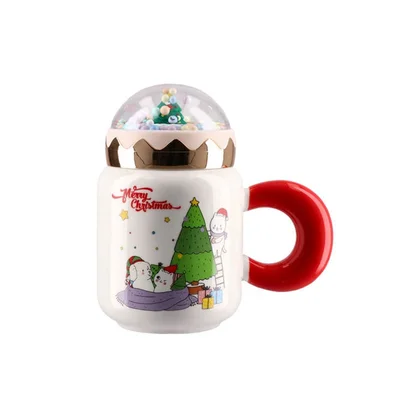 Чаша с капак Festa, коледна, керамична, коледна, асорти