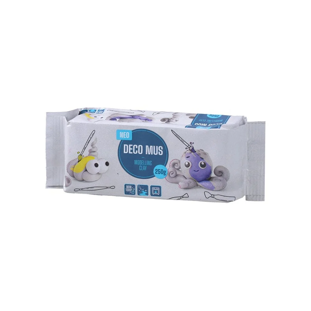 Глина за моделиране Sazio Deco Mus, 250 g, бяла
