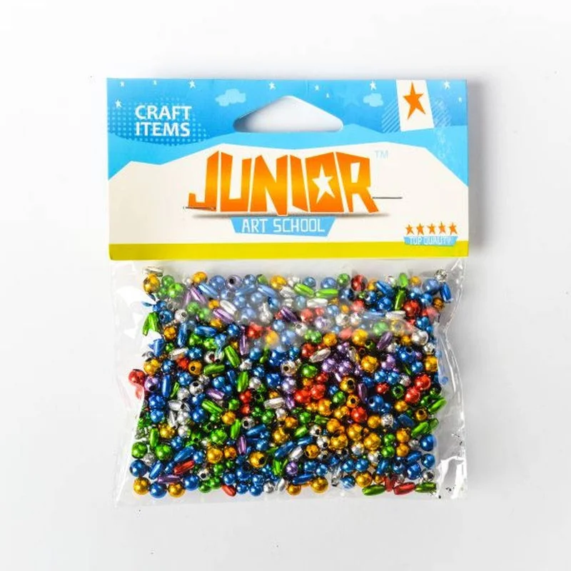 Мъниста Junior, металик, 8 mm, 25 g, цветни